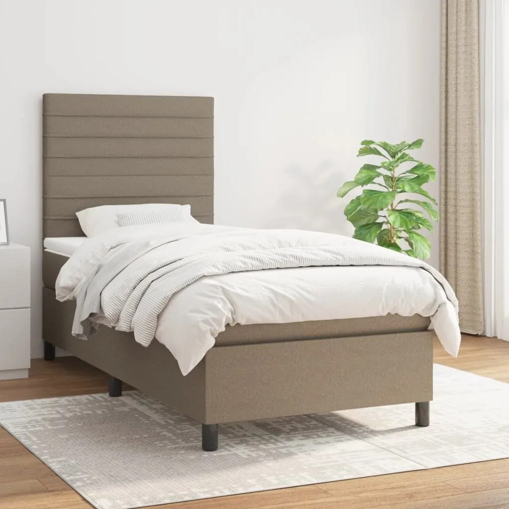 ΚΡΕΒΑΤΙ BOXSPRING ΜΕ ΣΤΡΩΜΑ TAUPE 90X200 ΕΚ. ΥΦΑΣΜΑΤΙΝΟ 3141829