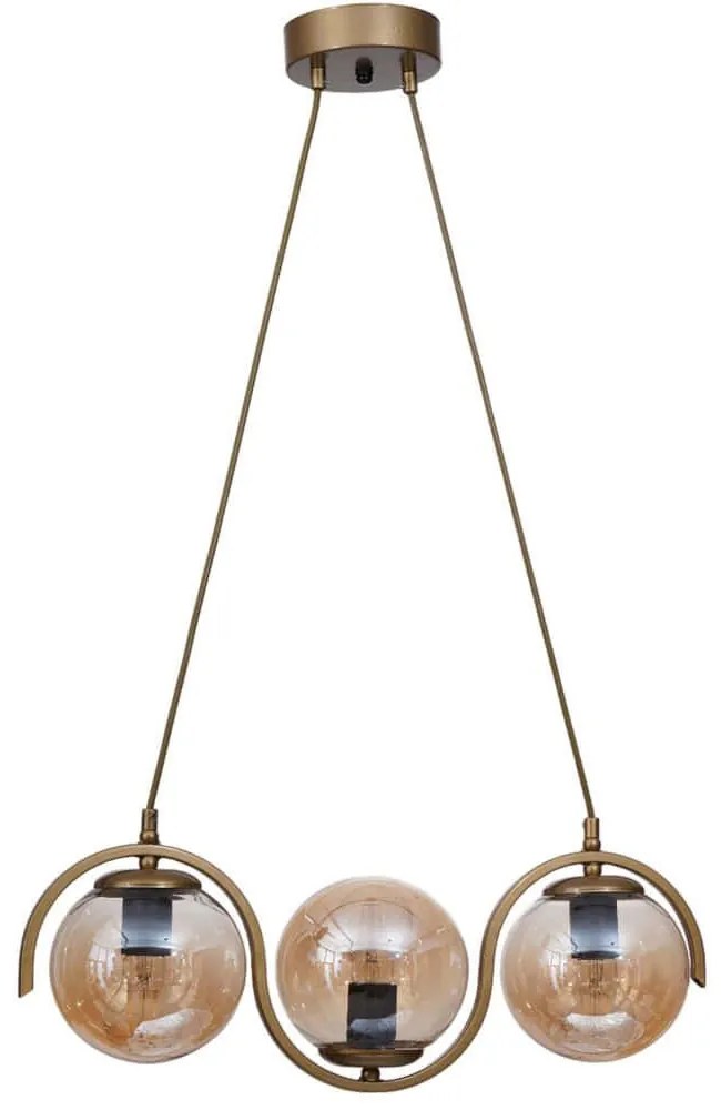 Φωτιστικό Οροφής 534LUN5966 55x15x80cm 3xE27 40W Gold-Honey Opviq