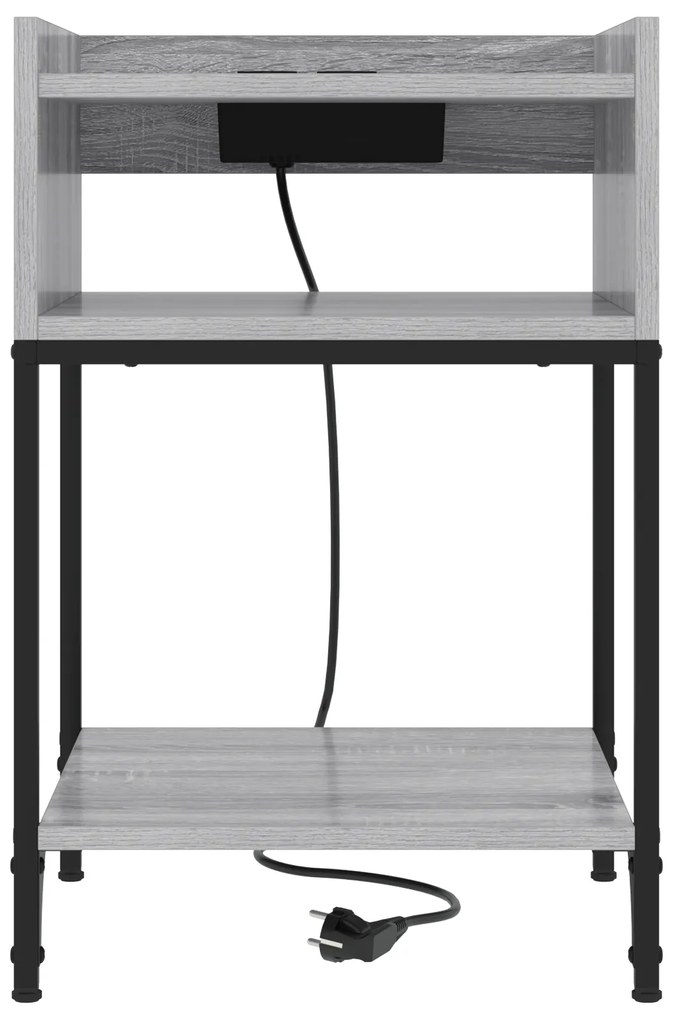 vidaXL Κομοδίνο με ράφι Γκρι sonoma 40 x 40 x 61 εκ Επεξεργασμένο ξύλο