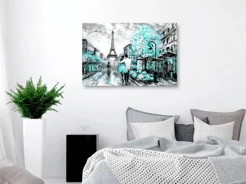 Πίνακας - Colourful Rendez-Vous (1 Part) Wide Turquoise - 120x80