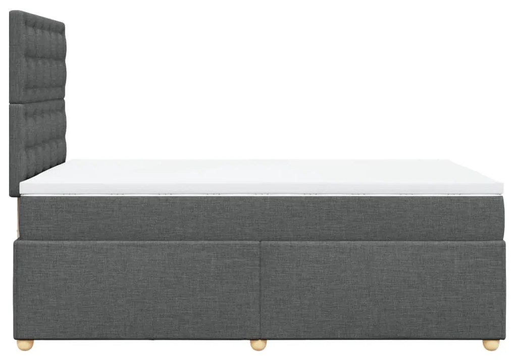 Κρεβάτι Boxspring με Στρώμα Σκούρο Γκρι 120x190 εκ Υφασμάτινο - Γκρι