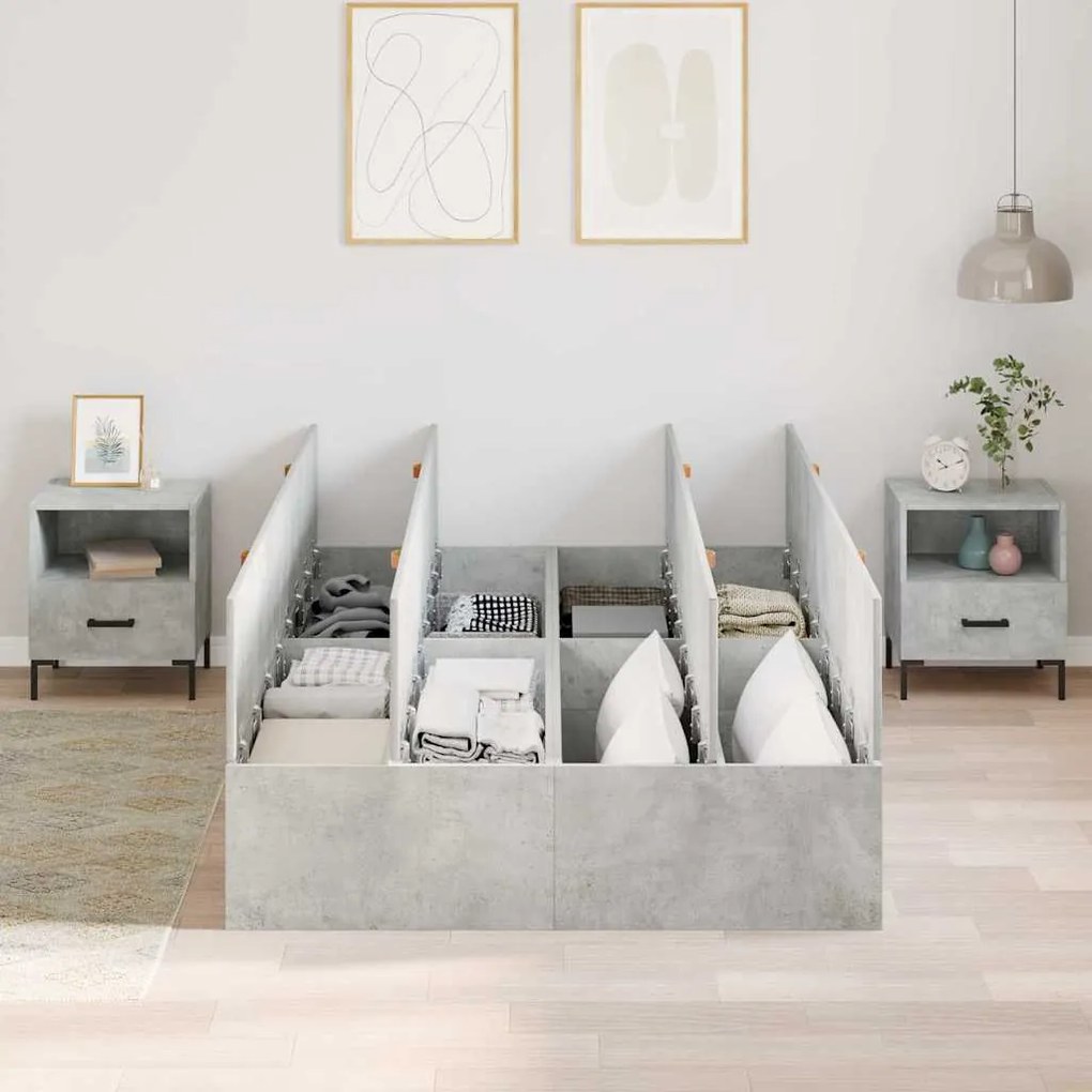 vidaXL Σκελετός Κρεβατιού Γκρι σκυροδέματος 190 x 120 x 31.5 εκ.