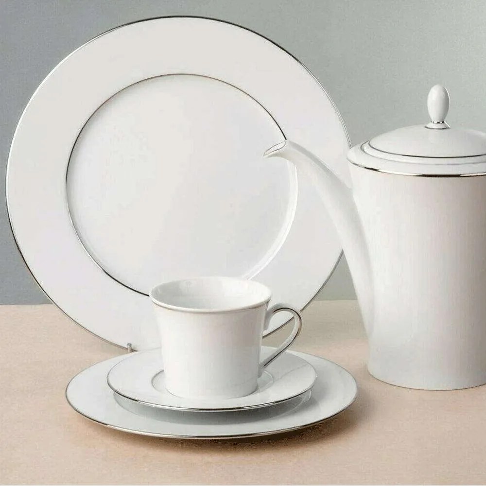 Σερβίτσιο Πιάτα Φαγητού Suzana II (Σετ 72Τμχ) 06.002.30P White-Platinum Cryspo Trio 72 τμχ Porcelain