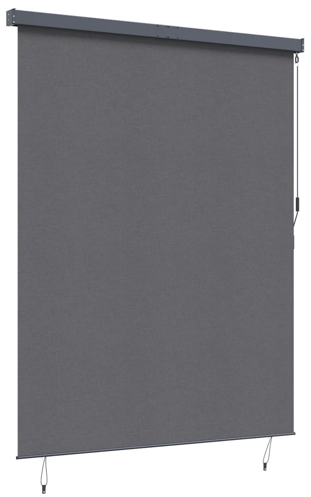 vidaXL Εξωτερικό ρολό Striped Χειροκίνητος Ανθρακί 220 x 250 cm ύφασμα