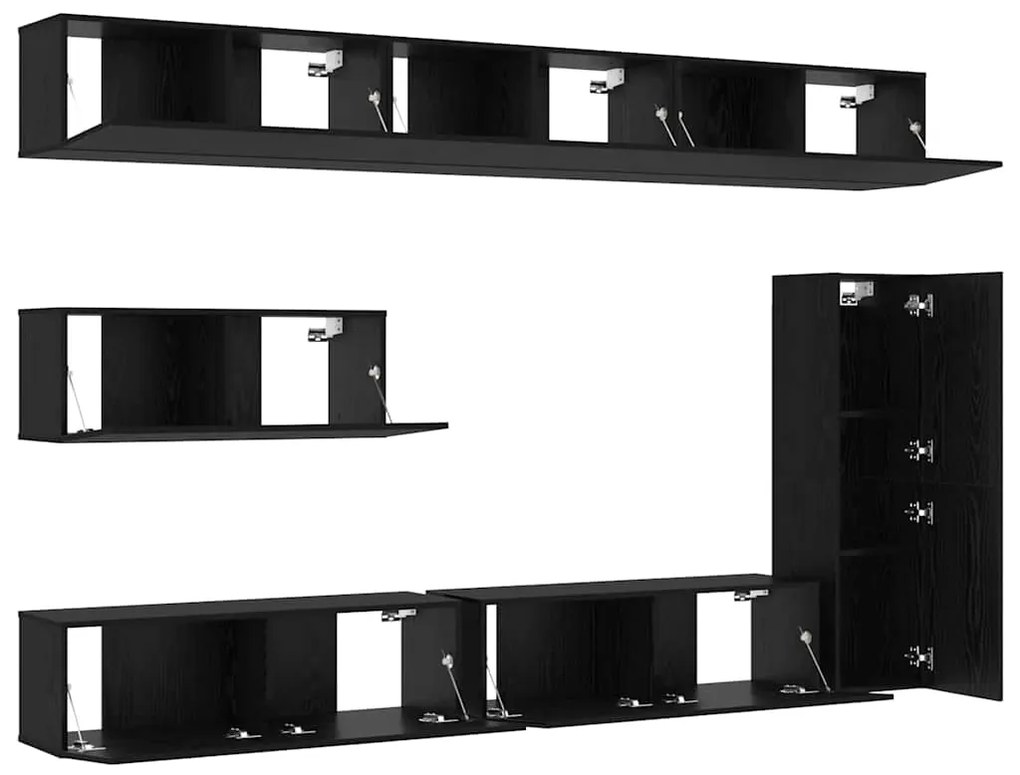 vidaXL Σετ επίπλου τηλεόρασης 7 pcs Μαύρη δρυς 30.5 x 30 x 110 εκ.