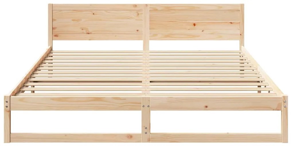vidaXL Σκελετός Κρεβατιού Καφέ 200 x 200 cm Μασίφ ξύλο πεύκου