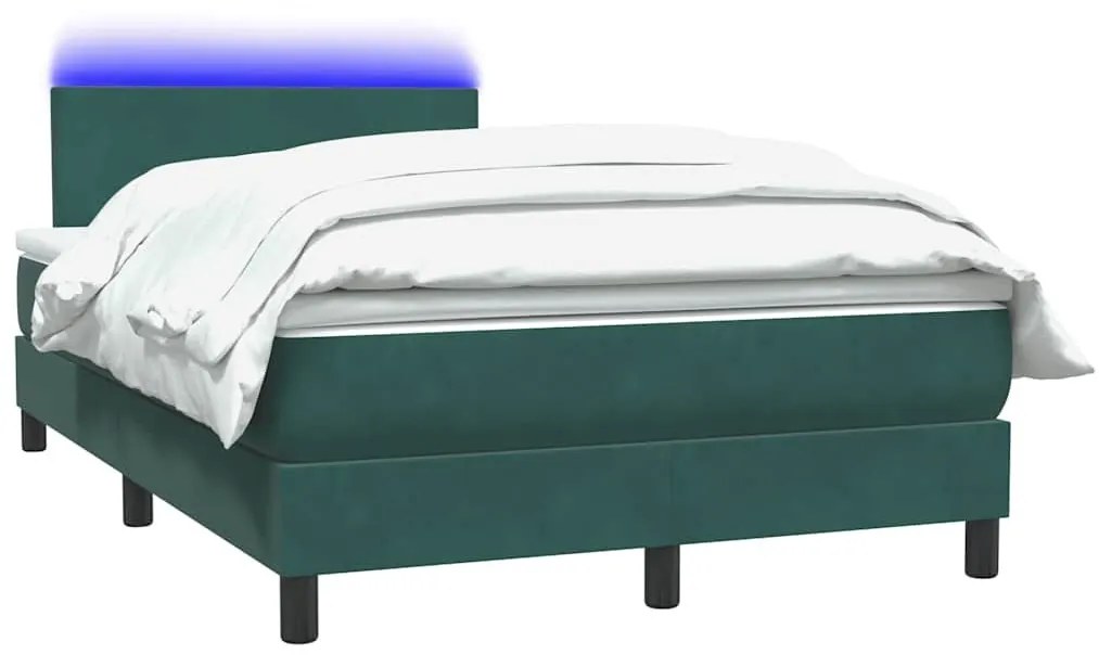 Κρεβάτι Boxspring με Στρώμα Σκούρο Πράσινο 120x210εκ. Βελούδινο - Πράσινο