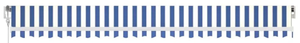 vidaXL Τέντα Αυτόματη με LED & Αισθ. Ανέμου Μπλε / Λευκό 500x350 εκ.
