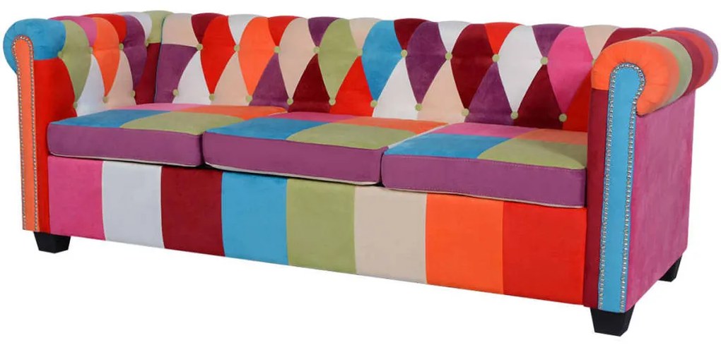 vidaXL Σετ Καναπέδων Chesterfield 2 Τεμαχίων Υφασμάτινο