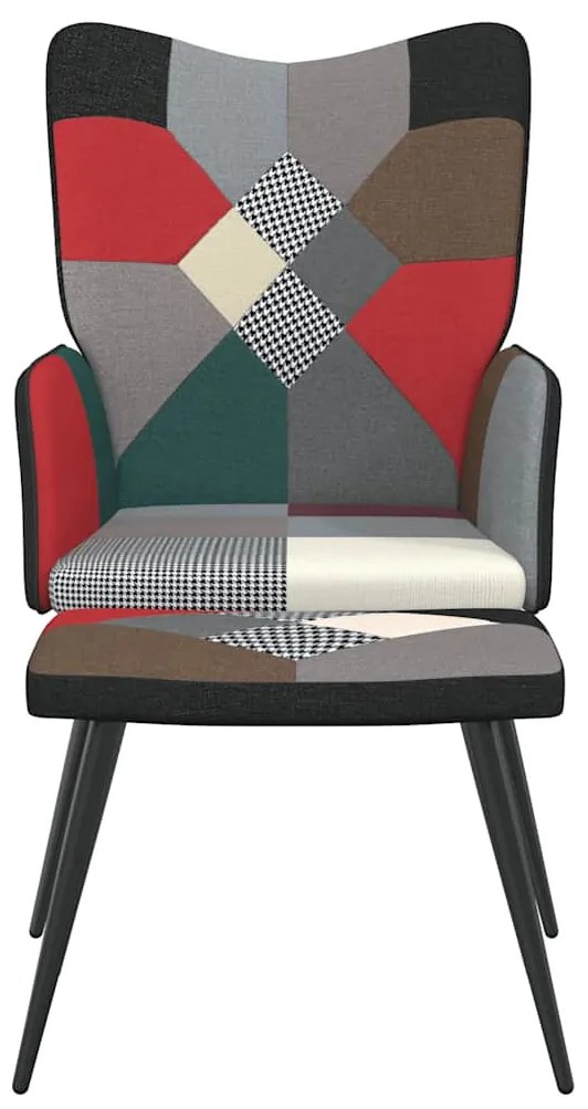 vidaXL Πολυθρόνα Relax Σχέδιο Patchwork Υφασμάτινη με Σκαμπό