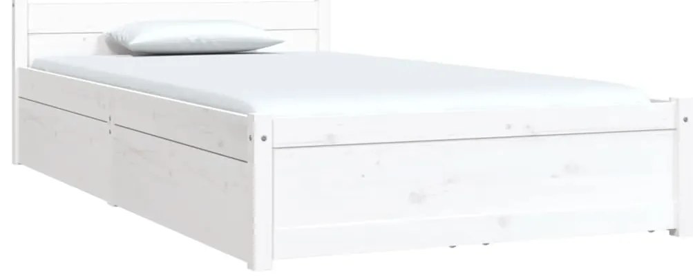 vidaXL Πλαίσιο Κρεβατιού με Συρτάρια Λευκό 100 x 200 εκ.