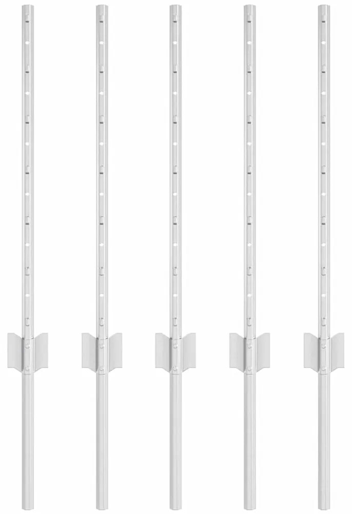 vidaXL Φράχτες 5 pcs Ασημί 60 cm Γαλβανισμένος χάλυβας