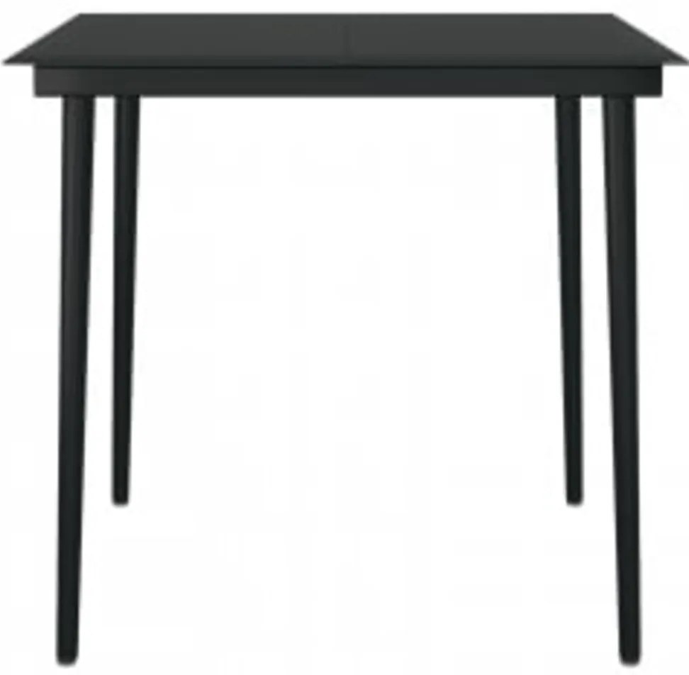 vidaXL Σετ Τραπεζαρίας Κήπου 3 Τεμαχίων με Μαξιλάρια Μαύρο