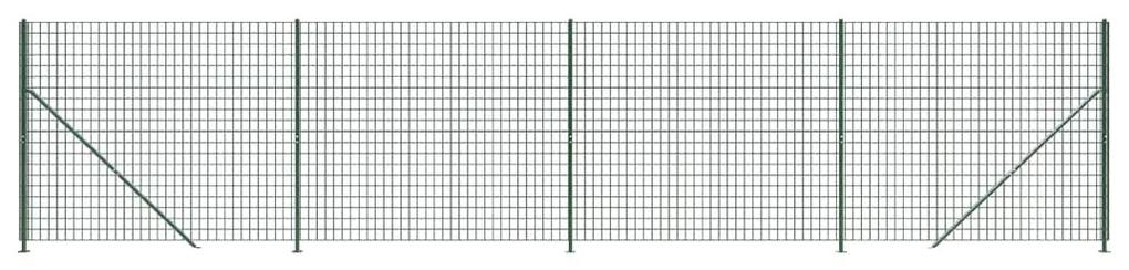 vidaXL Συρματόπλεγμα Περίφραξης Πράσινο 1,8x10 μ. με Βάσεις Φλάντζα