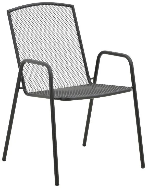 Σετ Κήπου Τραπεζαρία Vergo - Pomedon 3 τεμ Μαύρο Μέταλλο 60x60x70 εκ.