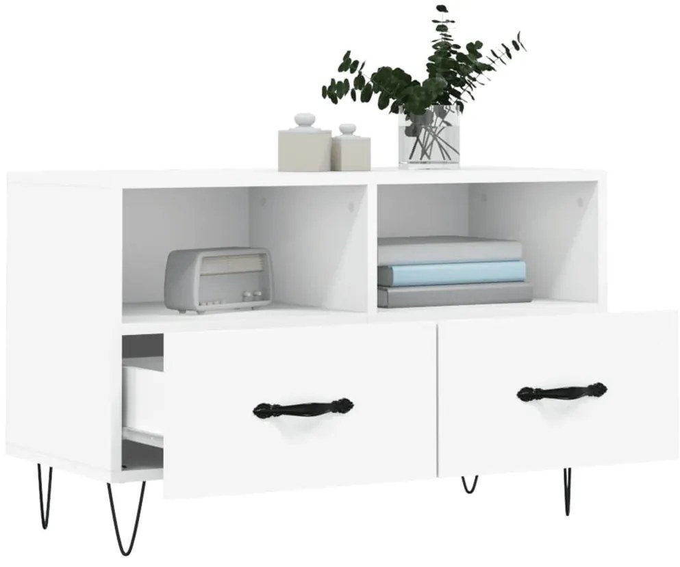 vidaXL Έπιπλο Τηλεόρασης Λευκό 80 x 36 x 50 εκ. από Επεξεργασμένο Ξύλο