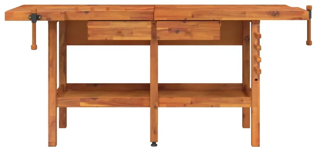 vidaXL Πάγκος Εργ. Συρτάρια/ Μέγγενες 192x62x83 εκ. Μασίφ Ξύλο Ακακίας