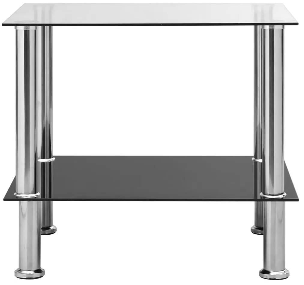 vidaXL Τραπέζι Βοηθητικό Διαφανές 45 x 50 x 45 εκ. από Ψημένο Γυαλί