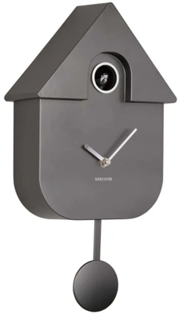 Ρολόι Τοίχου Modern Cuckoo KA5867DG 21,5x8,5x41cm Dark Grey Karlsson ABS