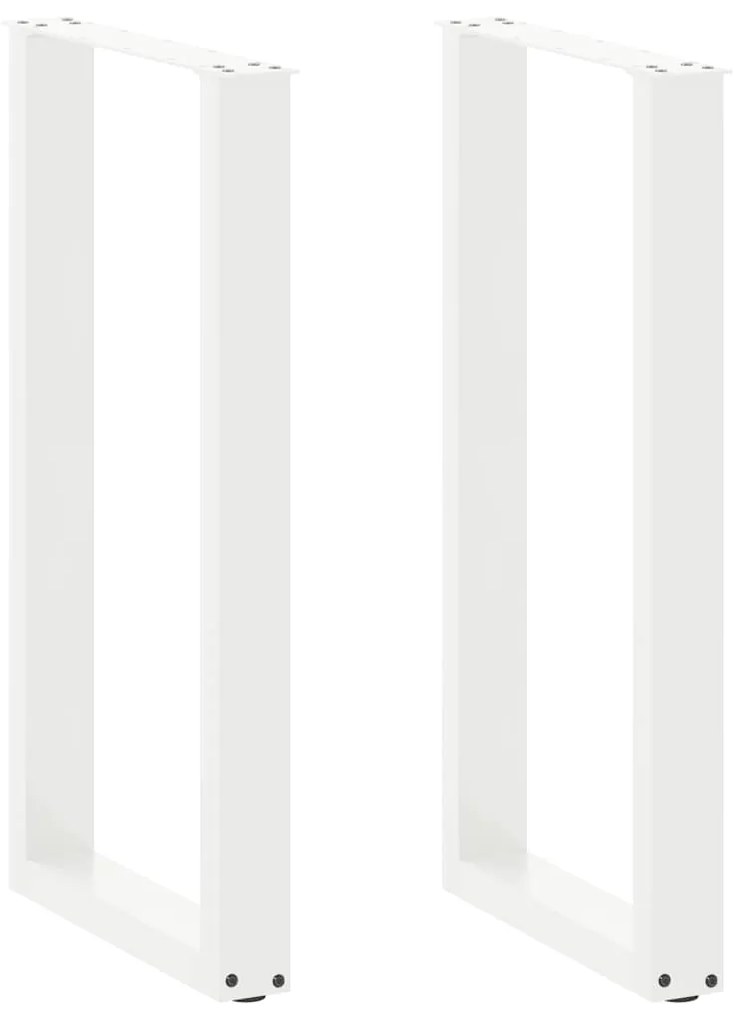 Πόδια Τραπεζιού Μπαρ σε Σχήμα U, 2 τεμ. Λευκά 40x(90-91) εκ. Ατσάλι