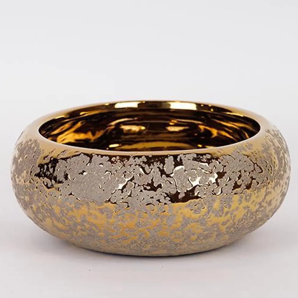 Κασπώ Κεραμικό 819-00135 22,5x22,5x9cm Gold Estheti Home Κεραμικό