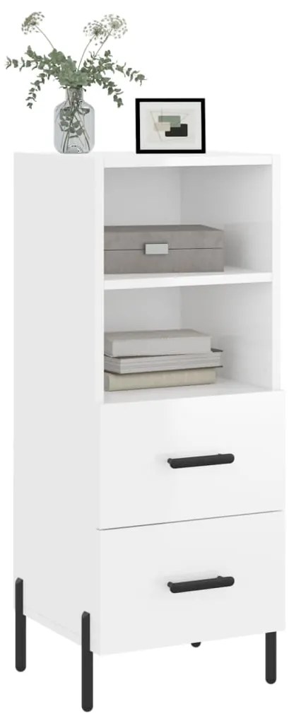 vidaXL Ντουλάπι Γυαλιστερό Λευκό 34,5x34x90 εκ. Επεξεργασμένο Ξύλο
