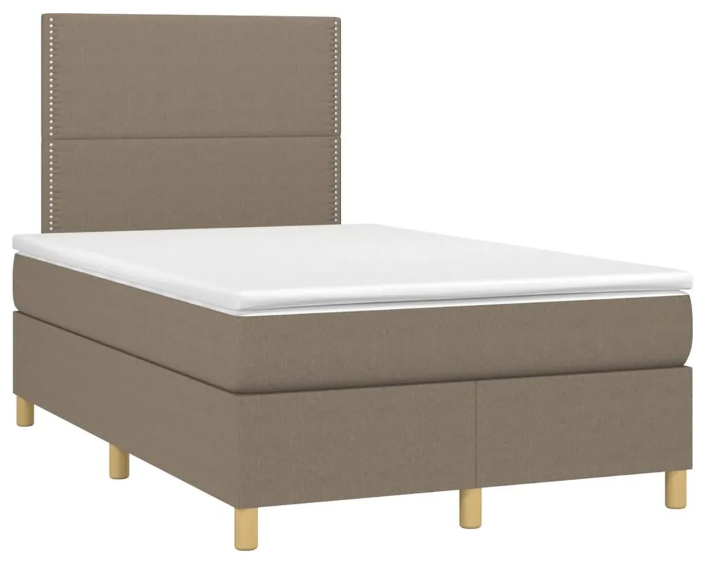 ΚΡΕΒΑΤΙ BOXSPRING ΜΕ ΣΤΡΩΜΑ &amp; LED TAUPE 120X190 ΕΚ. ΥΦΑΣΜΑΤΙΝΟ 3270243