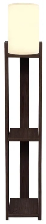 Φωτιστικό δαπέδου Verma I Megapap E27 Mdf/ύφασμα Pvc χρώμα wenge - κρεμ 18,5x18,5x142εκ. - GP029-0139,2