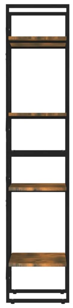 vidaXL Βιβλιοθήκη με 4 Ράφια Καπνιστή Δρυς 40x30x140 εκ. Επεξεργ. Ξύλο