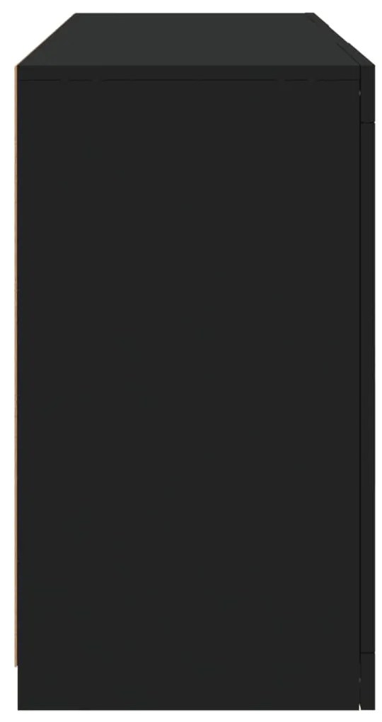 vidaXL Μπουφές με LED Μαύρος 123 x 37 x 67 εκ.