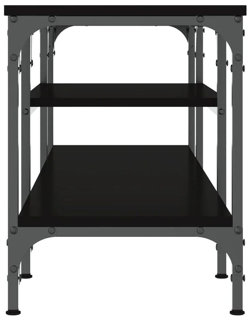 vidaXL Έπιπλο Τηλεόρασης Μαύρο 121 x 35 x 45 εκ. Επεξεργ. Ξύλο/Σίδερο