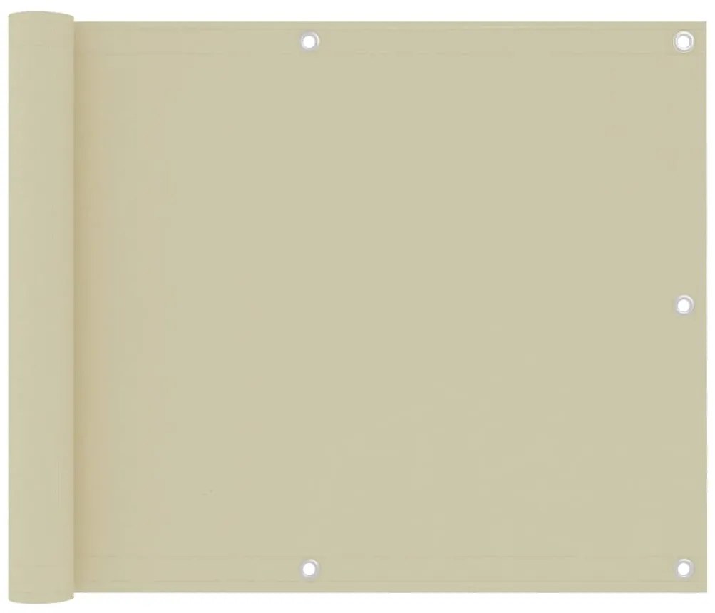 vidaXL Διαχωριστικό Βεράντας Κρεμ 75 x 500 εκ. Ύφασμα Oxford