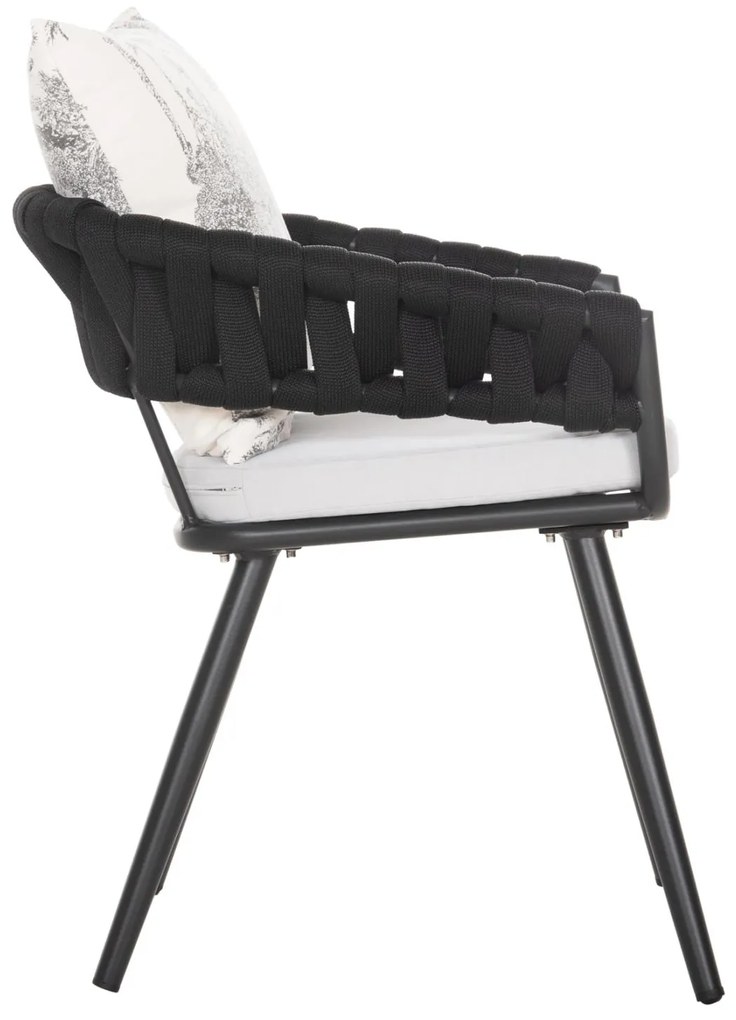 Καρέκλα - Πολυθρόνα CAMDEN C6141.01 Ανθρακί Αλουμινίου με Εκρού Μαξιλάρια σε Σχέδιο Print 56x60x72-87Υεκ. 56x60x87 εκ.