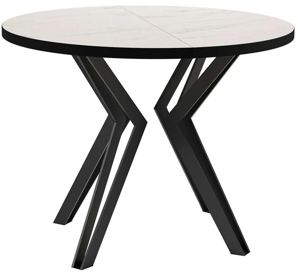 Τραπέζι Επεκτεινόμενο Randi 162749139 100/176x100x76cm Marble Effect White-Black Particle Board, Metal