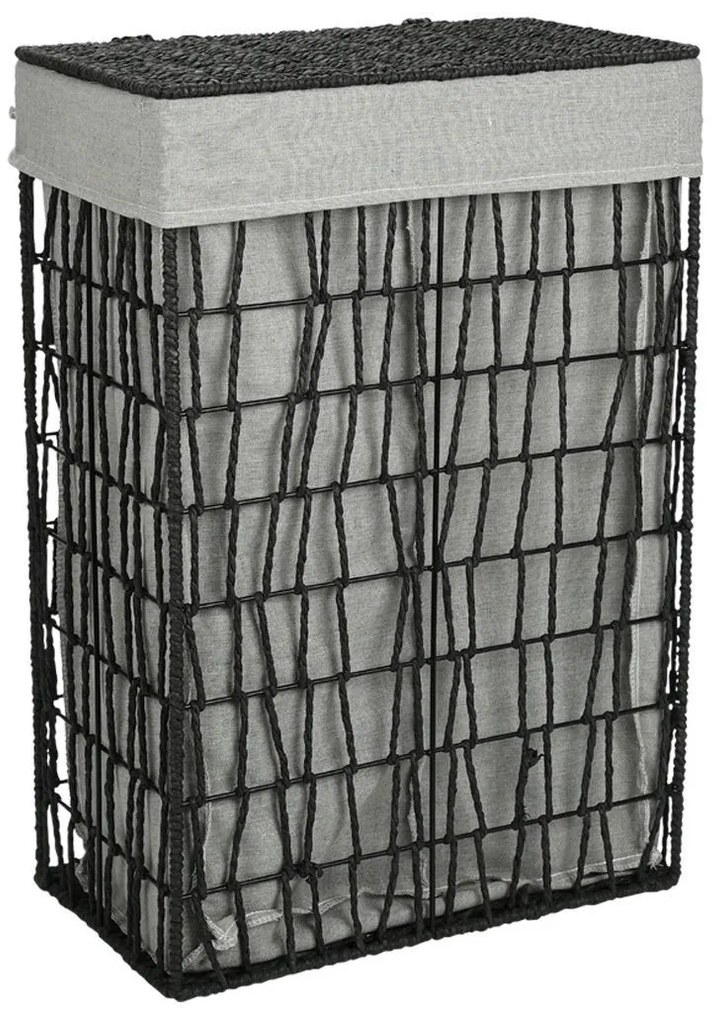 Καλάθι Απλύτων 2 Θέσεων (37x22x55) Estia Nest Μαύρο 02-28077
