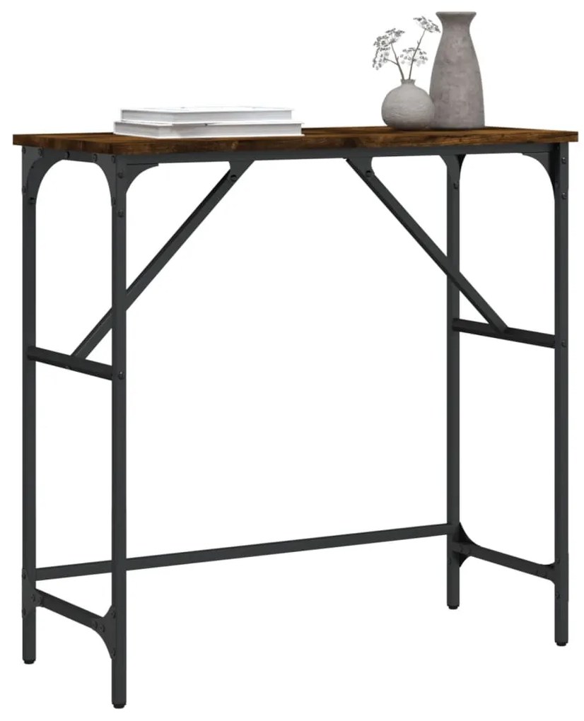 vidaXL Τραπέζι Κονσόλα Καπνιστή Δρυς 75x32x75 εκ. Επεξεργ. Ξύλο