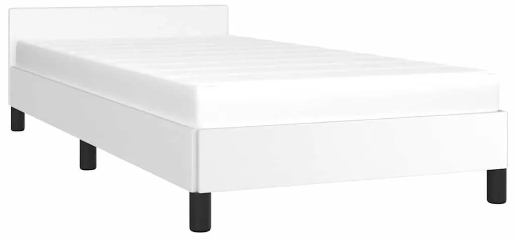 vidaXL Σκελετός Κρεβατιού με Κεφαλάρι Χωρίς Στρώμα Λευκό 100x200 εκ.