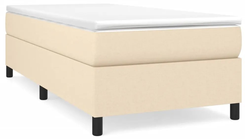 vidaXL Κρεβάτι Boxspring με Στρώμα Κρεμ 90x190 εκ.Υφασμάτινο