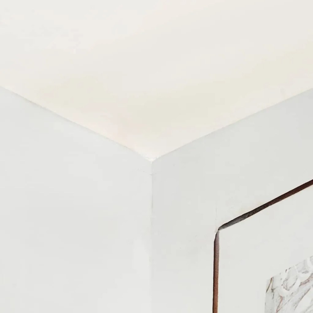 vidaXL Ντουλάπι Λευκό 55 x 30 x 90 εκ. από Μασίφ Ξύλο Ακακίας
