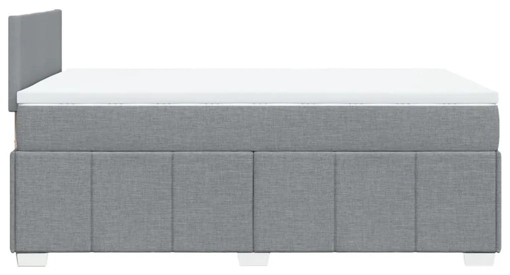 Κρεβάτι Boxspring με Στρώμα Ανοιχτό Γκρι 120x190 εκ. Υφασμάτινο - Γκρι