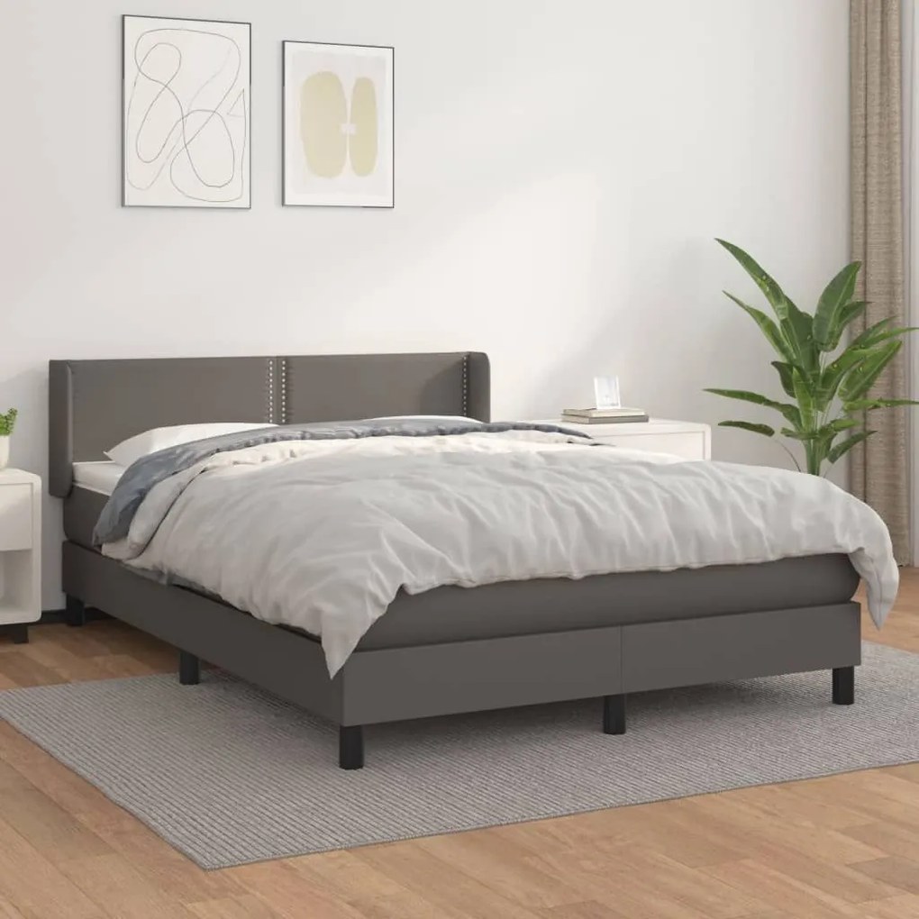 ΚΡΕΒΑΤΙ BOXSPRING ΜΕ ΣΤΡΩΜΑ ΓΚΡΙ 140X200ΕΚ. ΑΠΟ ΣΥΝΘΕΤΙΚΟ ΔΕΡΜΑ 3130725