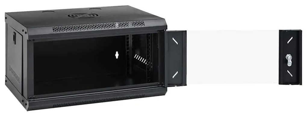 vidaXL Ντουλάπα δικτύου με αποθήκευση Μαύρο 53 x 45 x 30 εκ Ατσάλι