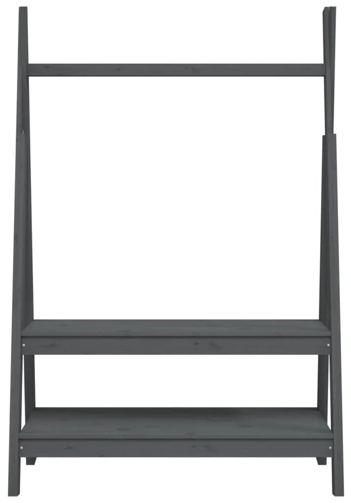 vidaXL Κρεμάστρα Ρούχων Γκρι 100x45,5x150 εκ. από Μασίφ Ξύλο Πεύκου