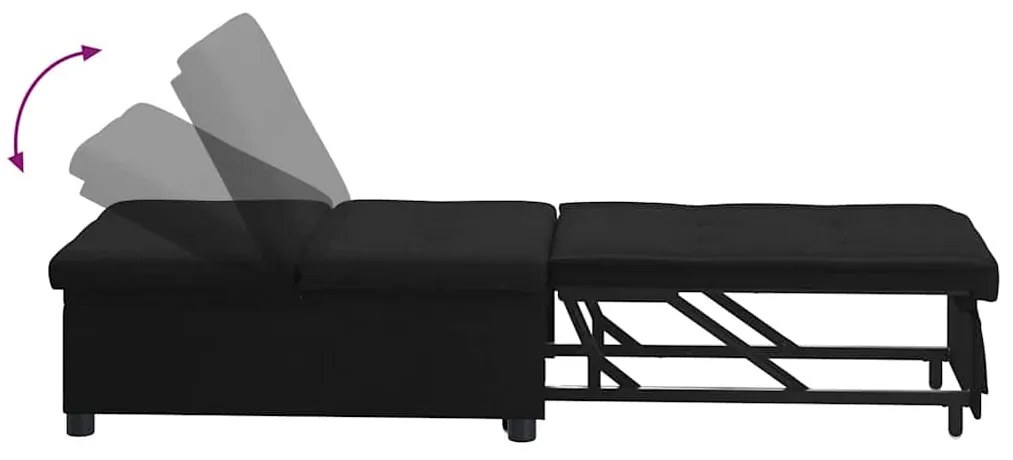 vidaXL Κρεβάτι καναπές Μαύρο 194 x 50 x 82 εκ. Κόντρα πλακέ