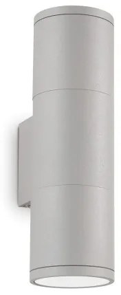 Απλίκα Φωτιστικό Τοίχου 2xGU10 Γκρι ΙΡ44 Up-Down 21cm Gun 163628 Ideal Lux 163628