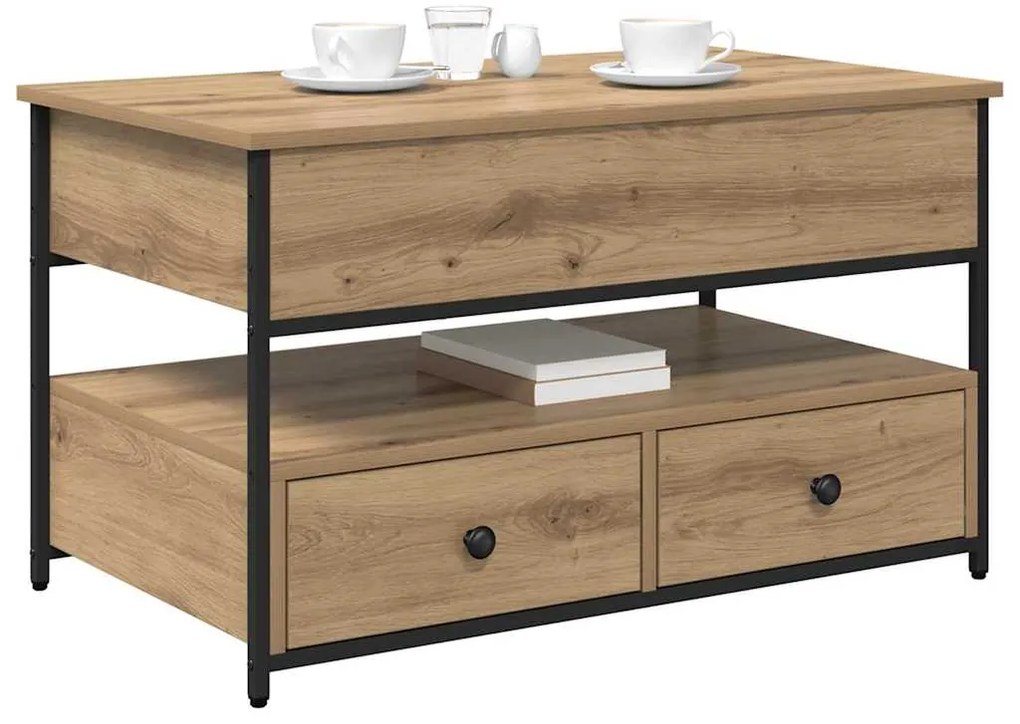 vidaXL Τραπεζάκι σαλονιού με συρτάρι Artisan Oak 85 x 50 x 50 εκ.