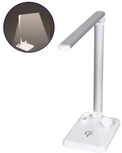 CHATEAU 86101 Μοντέρνο Φωτιστικό Γραφείου Λευκό LED 5 Watt 1000lm DC 5V Αφής &amp; Καλώδιο Τροφοδοσίας USB με Ασύρματη Globostar-861 86101