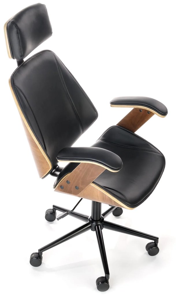 IGNAZIO swivel armchair, walnut/black DIOMMI V-CH-IGNAZIO-FOT-CZARNY