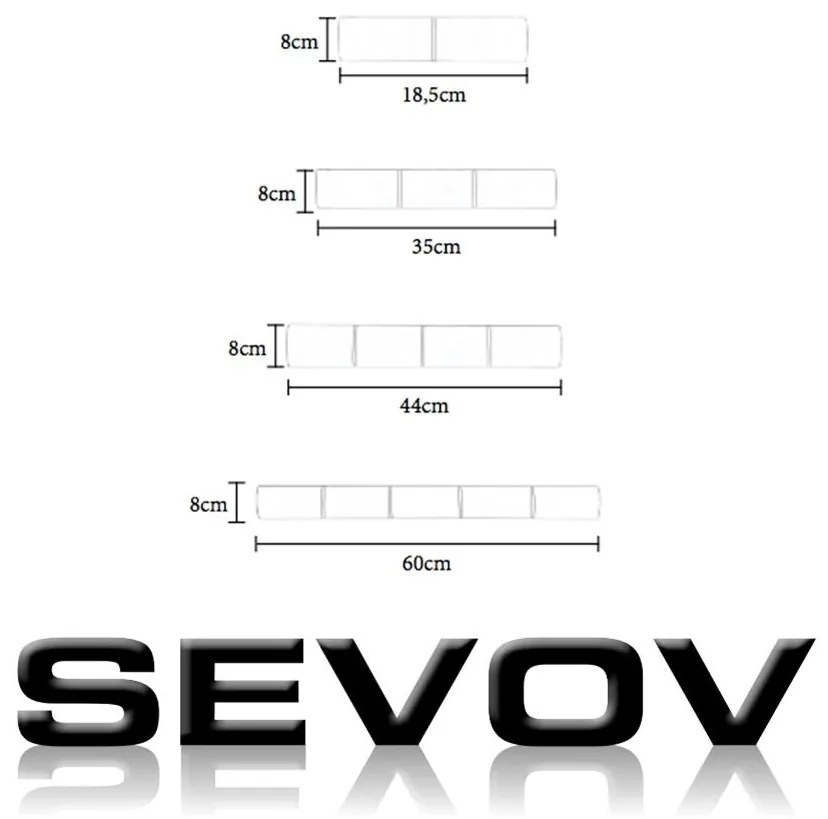 Απλίκα Sevov CY191/3 απο Γυαλί με Μαύρη Ρίγα 44x5x8 εκ.