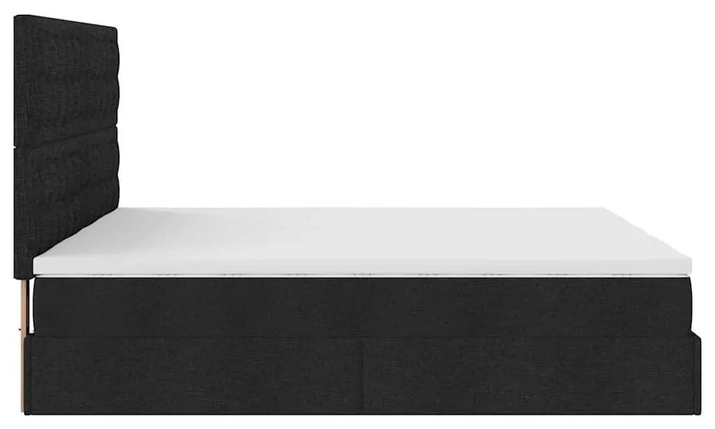 Οθωμανικό κρεβάτι με στρώματα Μαύρο 180x200cm Ύφασμα 3313736